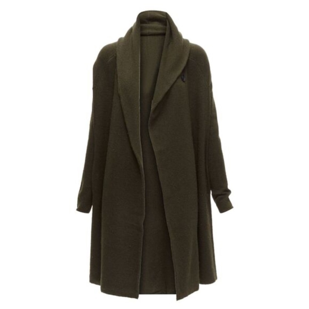 Vince yak wool shawl neck single button wrap cardigan coat